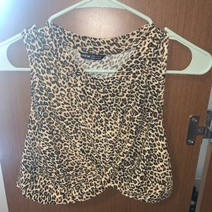Cropped Cheetah Print Top